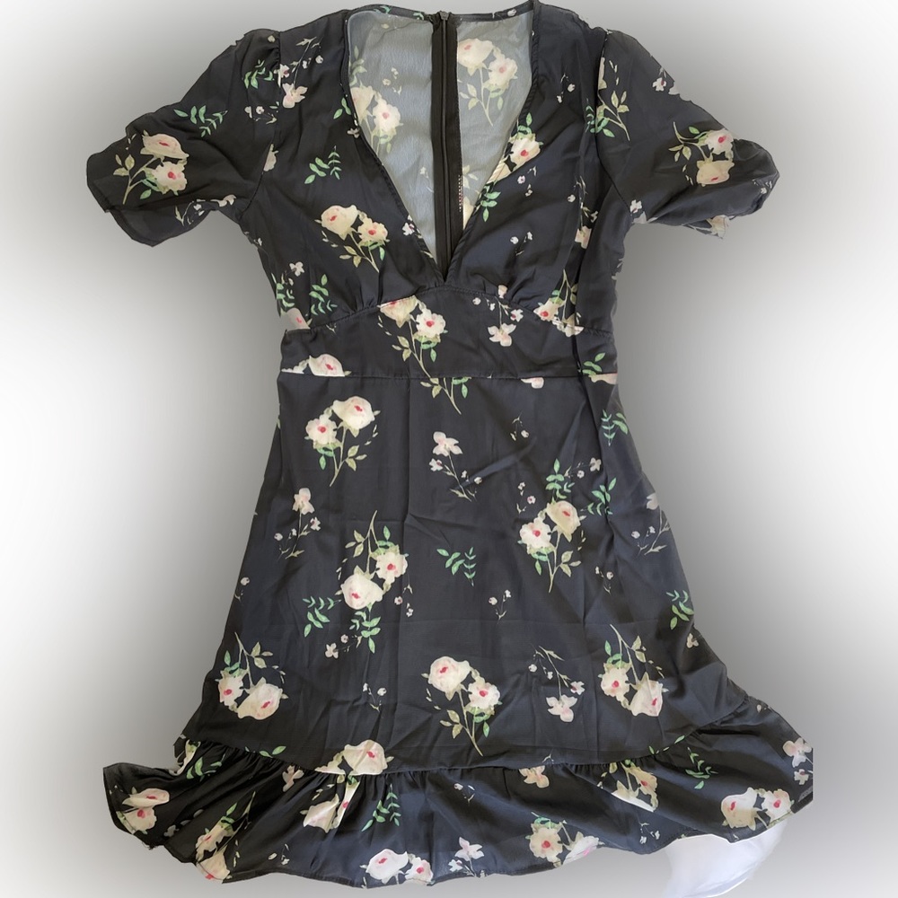 Dark blue floral dress